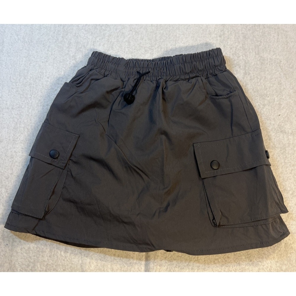 Gray Quick Drying Skorts Pockets‎ Drawstring Streetwear Junior Xsmall